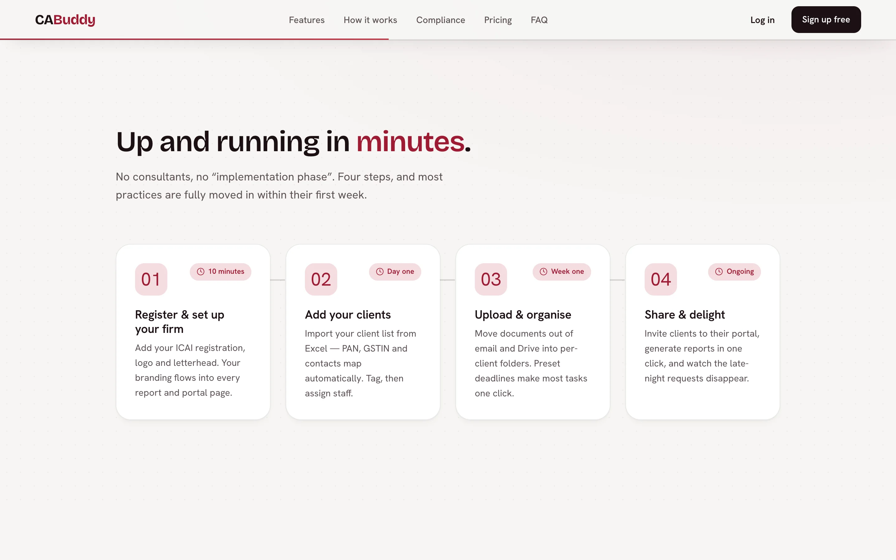 CA Buddy onboarding steps