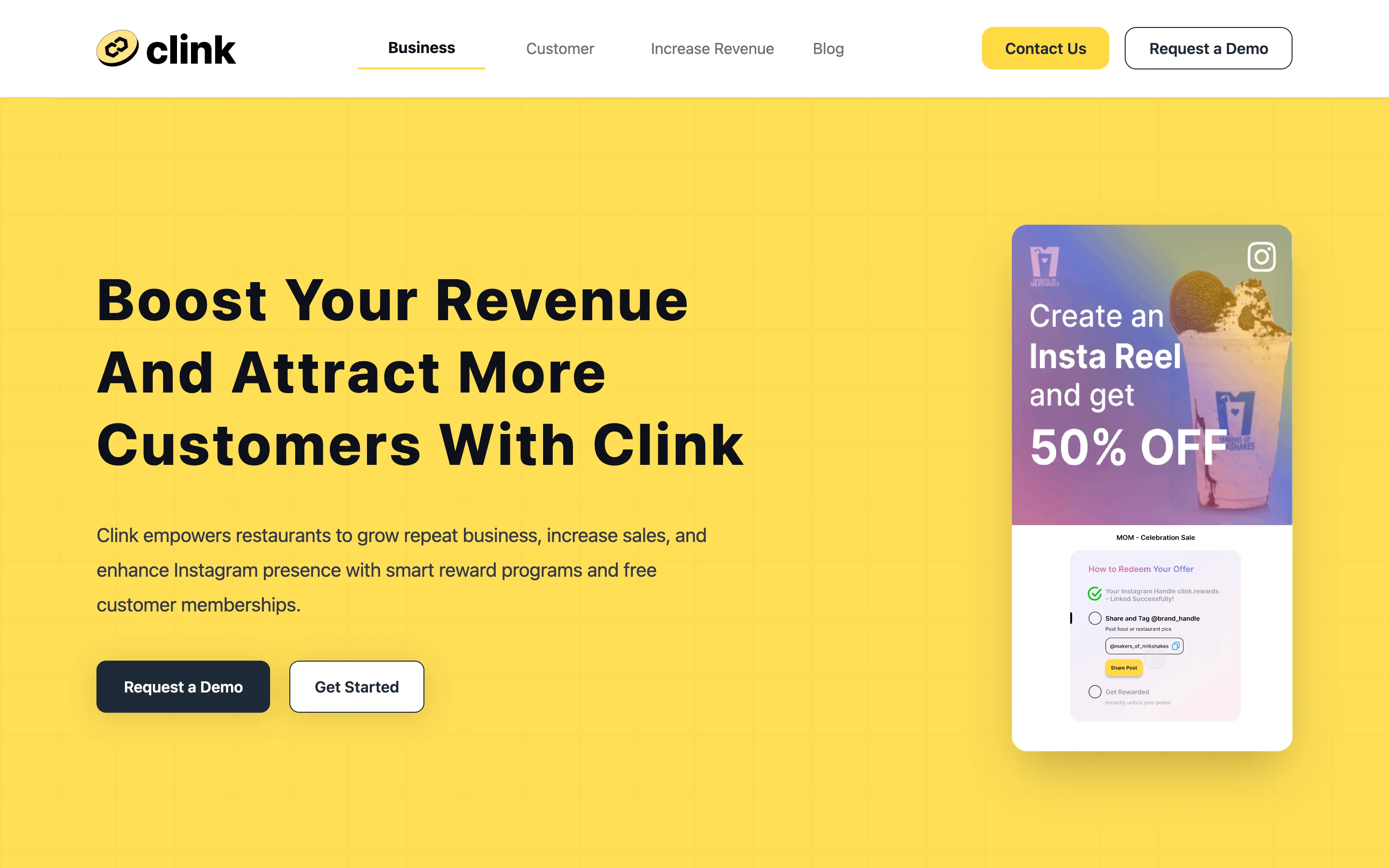 Clink rewards website