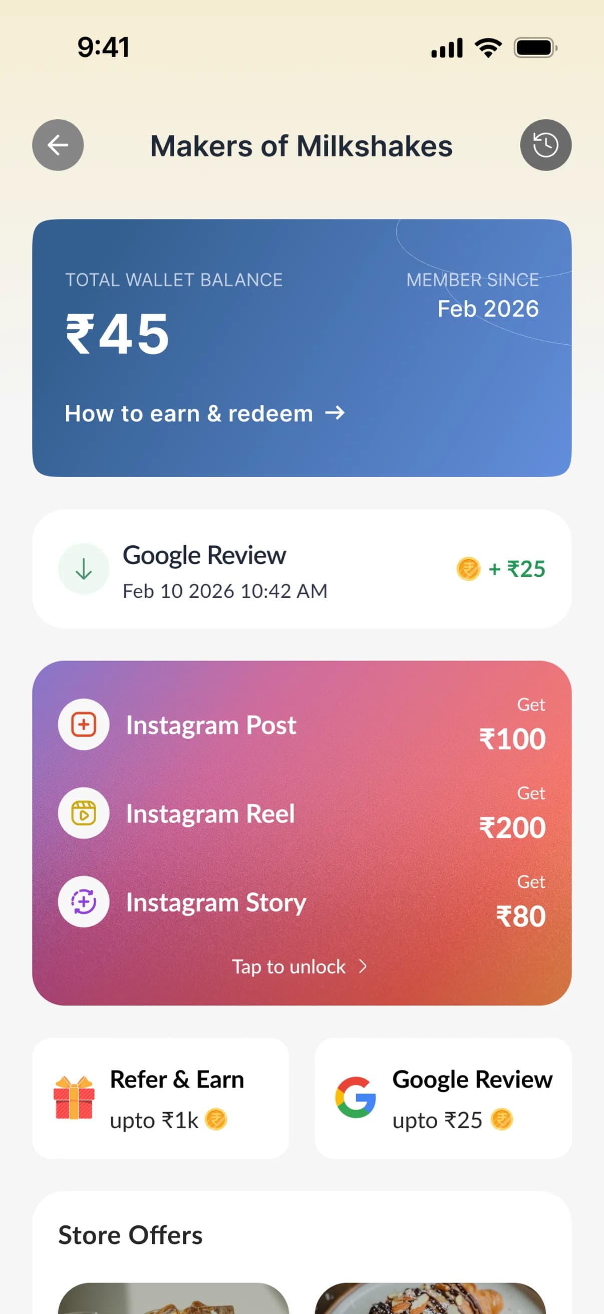 Clink app restaurant rewards wallet
